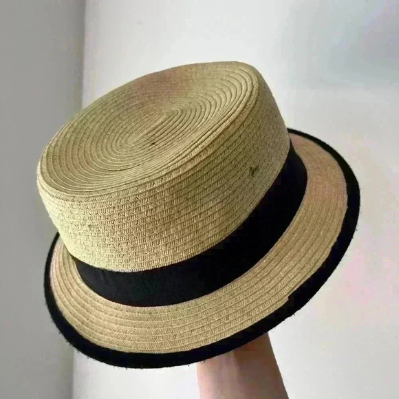 Urban Outfitters Tan Paper Straw Hat Cosplay Tea Party 20s Flapper Bridal Party - Picture 2 of 9